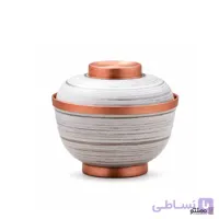 شکلات خوری مسی مدل خط دار رنگ سفید نقره ای