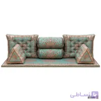 سرویس ست شاه نشین پشتی سنتی طوبی رنگ سبز آبی