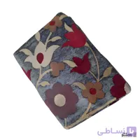 روفرشی دو رو مخمل طرح گل انار رنگ آبی