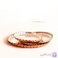 سینی مسی سنتی یزدی بدون دسته یکرو سفید
