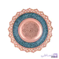 بشقاب فیروزه کوبی آقاجانی مدل شبکه بری دهنه 25