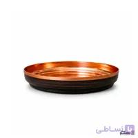 بشقاب لبه دار مسی مدل خط دار رنگ مشکی مسی