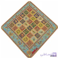 رومیزی ترمه مربع طرح پارسیان حاشیه آبی