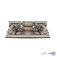 پشتی سنتی شاه نشین ترمه افشار هایفلامنت ۷ تکه زرشکی