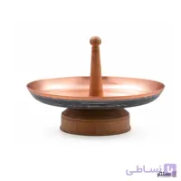 شیرینی خوری مسی مدل خط دار رنگ طوسی سفید