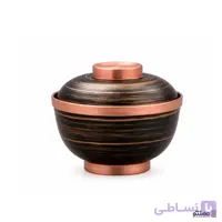 شکلات خوری مسی مدل خط دار رنگ مشکی مسی