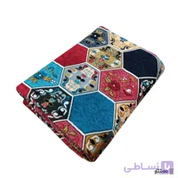 روفرشی شانل مخمل سوپر گلشن طرح زنبوری رنگ طوسی