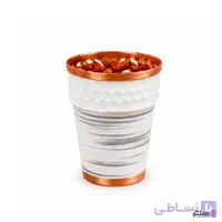 ماگ مسی مدرن خط دار سفید نقره ای 2 عددی
