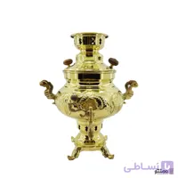 سماور ذغالی برنجی مدل عدسی قلم زنی 4 لیتری