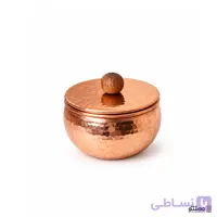 قندان مسی درب دار مدل درین 8*8 سانتی متر