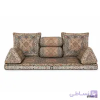 پشتی سنتی شاه نشین ترمه طرح افشار – ست 7 تکه طوسی