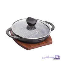 تابه ووک گریل چدن مدل Teyam درب شیشه ای