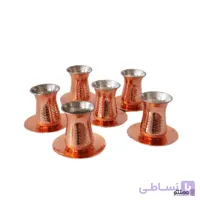 ست استکان و نعلبکی مسی مجموعه 12 عددی