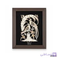 تابلو قلمزنی مشبک دیوار کوب طرح گل و مرغ 30*25 کد 3