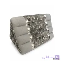 پشتی مثلثی مدرن مخمل – بسته 2 عددی زنبوری طوسی