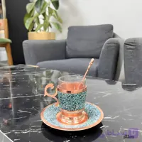 ست استکان گالش و نعلبکی فیروزه کوبی آقاجانی