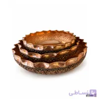 سرویس پذیرایی مسی طرح گلستان سه پایه نانو شده سه تکه