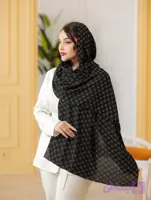 شال زنانه برند سفید مشکی | 6 طرح مشکی سفید در جین سری 60عددی