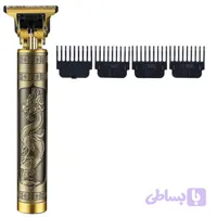 ماشین اصلاح موی سر و صورت شارژی مدل T9 با تیغه استیل ضد زنگ، قابلیت اصلاح صفر و خط زن، باتری 800 میلی‌آمپر ساعت، پورت شارژ