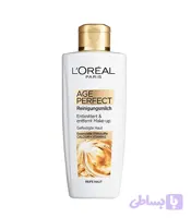 شیر پاک کن صورت لورال Loreal مناسب میانسالان مدل ایج پرفکت Age Perfect latte Detergente، حجم 200ML