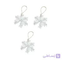 آویز درخت کریسمس طرح دانه برف مجموعه ۳عددی