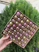 آویز درخت کریسمس طرح گوی مینیاتوری مجموعه ۳۶ عددی