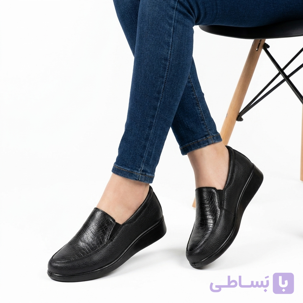 کفش طبی زنانه تبریز تمام لژ اداری چرم مدل ۲