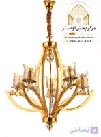 لوستر لهستانی کلاسیک آویز مدل چشمی سایز شش شاخه