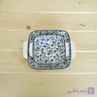 تابه گل آبی مدل مربع