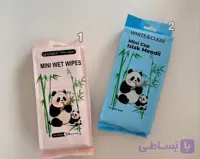 دستمال مرطوب مینی مسافرتی طرح پاندا-بسته اقتصادی 8 تایی