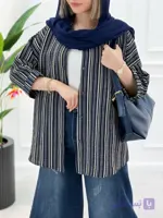 شومیز زنانه nr چروک راه راه کد ۱۱۵۲