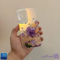 قاب گوشی هولوگرامی طرح گل فانتزی بنفش محافظ لنزدار مدل سامسونگ Galaxy A16-4G/ A16-5G