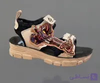 صندل ابرقهرمان پسرانه مشکی کرم ، فرفره دار