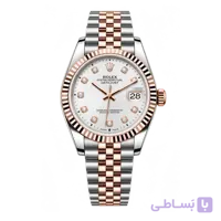 رولکس Datejust 36 مرواریدی سفید نگین‌دار رزگلد | رفرنس M126231-0021
