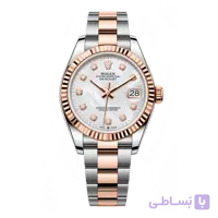 رولکس Datejust 36 مرواریدی سفید نگین‌دار دو رنگ رزگلد | رفرنس M126231-0022