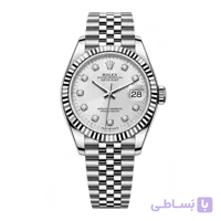 رولکس Datejust 36 نقره‌ای نگین‌دار | رفرنس M126234-0029
