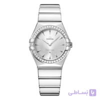 امگا Constellation Quartz 28 استیل نقره‌ای با بزل الماس‌نشان | رفرنس 131.15.28.60.02.001