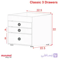 استند آرایشی مینیمال مدل 3 کشو مناسب برای لوازم آرایشی زیور آلات و غیره متریال پلکسی گلس درجه یک