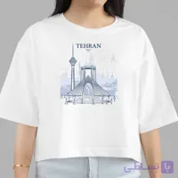 تیشرت کراپ زنانه طرح تهران — فری‌سایز
