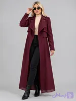 مانتو بلند زنانه قرمز زرشکی سایز ۴۲ (کد KJZ8K)