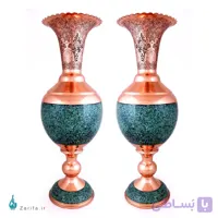 سنبلدان فیروزه کوب و قلمزنی فاخر مسی سایز 3