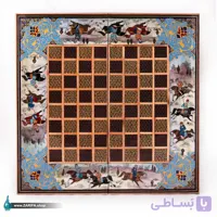 تخته نرد خاتم و چوب راش با نقاشی شکار 50*50