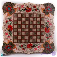 تخته نرد و شطرنج خاتم و صدف با نگارگری گل و مرغ دالبری 50*50