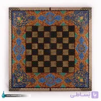 تخته نرد و شطرنج خاتم لب گرد با تذهیب آبی50*50