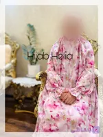 چادر نماز آستین دار مدل آسمان صورتی کدری
