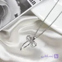 گردنبند پاپیون آبکاری نقره