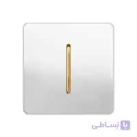 کلید تک پل اسیا مدل کریستال سفید دکمه طلا