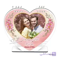 تقویم رومیزی قلبی پارچه‌ای طرح نوروز مدل TR108T001