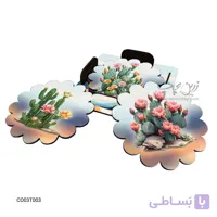 ست زیر لیوانی همراه با پایه طرح CO03T003