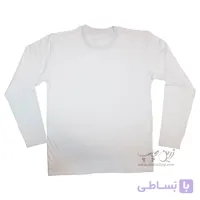 چاپ تیشرت سفید یقه گرد آستین بلند
